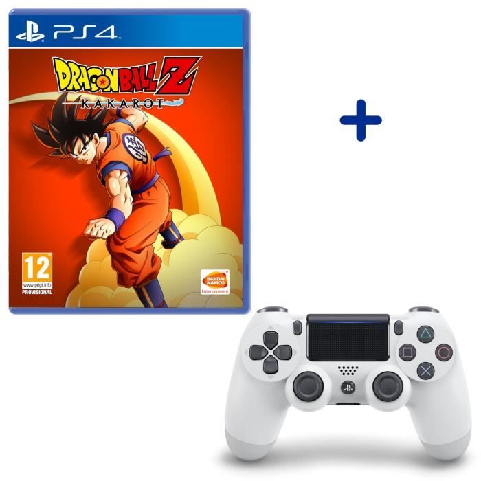 Manette DualShock V2 Blanche/Glacier White + Dragon Ball Z: Kakarot