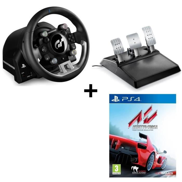 Pack THRUSTMASTER Volant + Pédalier T-GT - Version EU - PC / PS3 / PS4 + Jeu PS4 Assetto Corsa