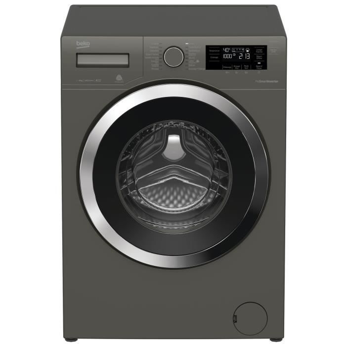 BEKO WTV9734XC0M Lave-linge Frontal - 9 kg - 1400 trs / min - A+ - Gris - Moteur induction