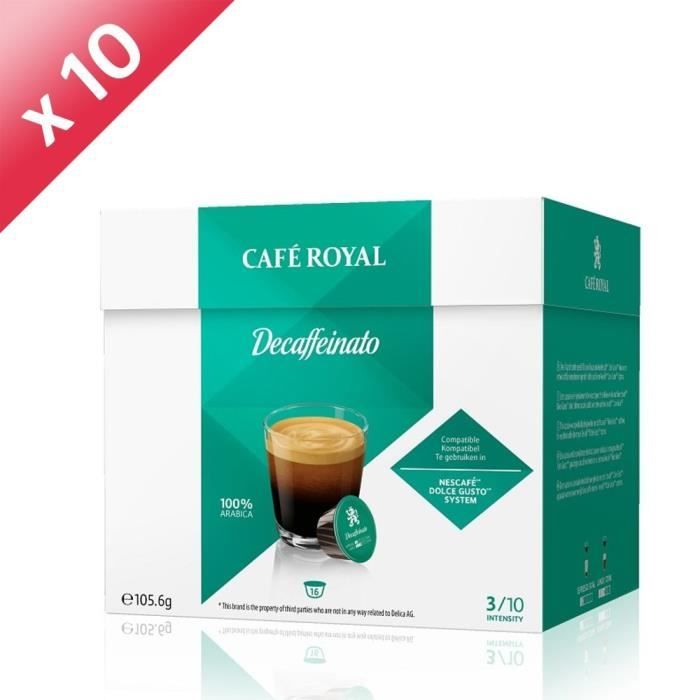 160 capsules CAFÉ ROYAL de café Décaffeinato 100% Arabica