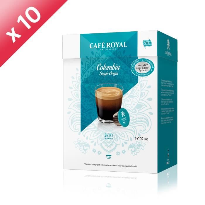 160 capsules CAFÉ ROYAL de café Single Origine Colombie 100% Arabica