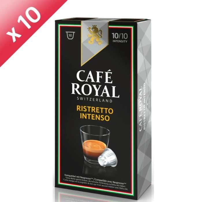 100 capsules CAFÉ ROYAL de café Ristretto Intenso 100% Arabica