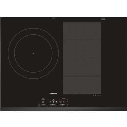 SIEMENS EX751FJC1F - Table de cuisson à induction - 3 zones - 7400W - L71 x P52cm - Revêtement verre - Noir
