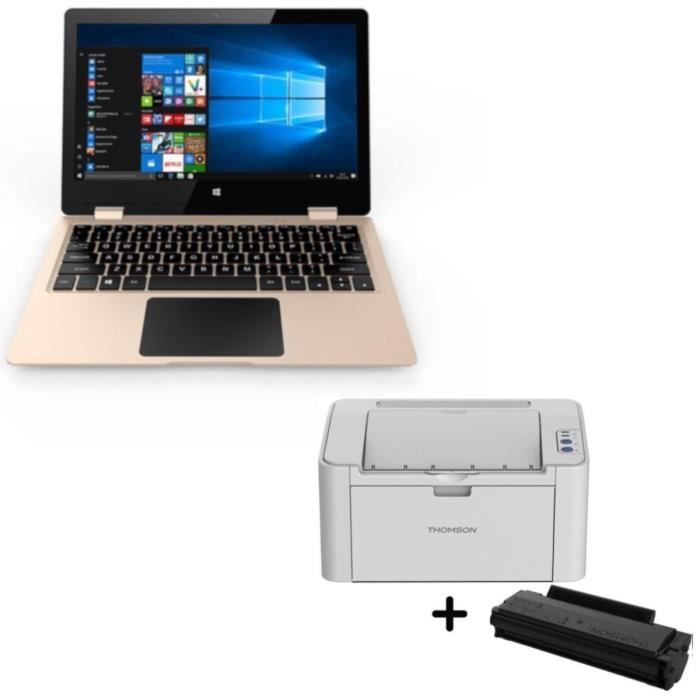 THOMSON PC portable NEO360 - 11,6'' + Imprimante laser monochrome DPI + TONER MONOCHROME