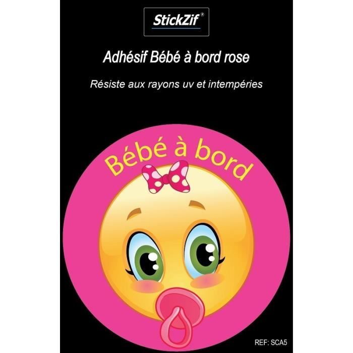 STICKZIF Adhésif Bébé à Bord Rose SCA5
