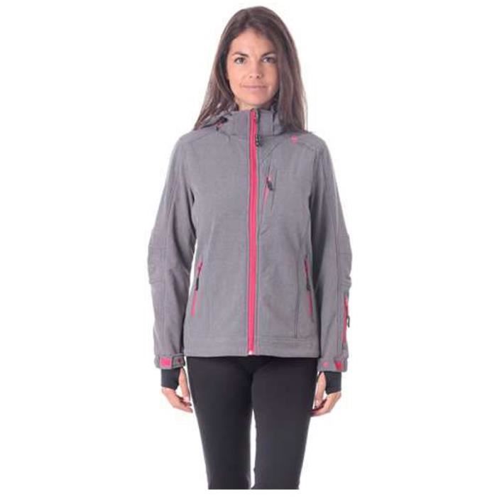 NORTHLAND Softshell Femme contrecollé Toudou Bianca - Gris et rose