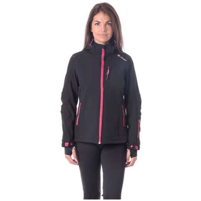 NORTHLAND Softshell Femme contrecollé Toudou Bianca - Noir et rose