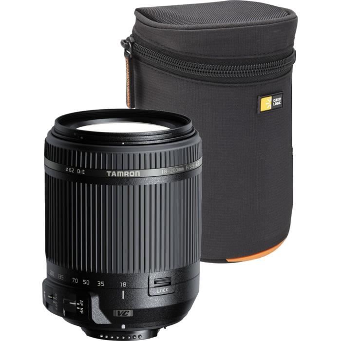 TAMRON objectif 18-200 mm compatible Canon + Etui CASE LOGIC SLRA1