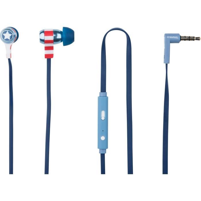 TRIBE SWING AVENGERS Ecouteurs intra auriculaires avec microphone integre Captain America