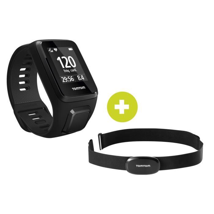 TOMTOM SPARK 3 – Montre multisport GPS - Bracelet Large Noir + Ceinture cardio-fréquencemètre