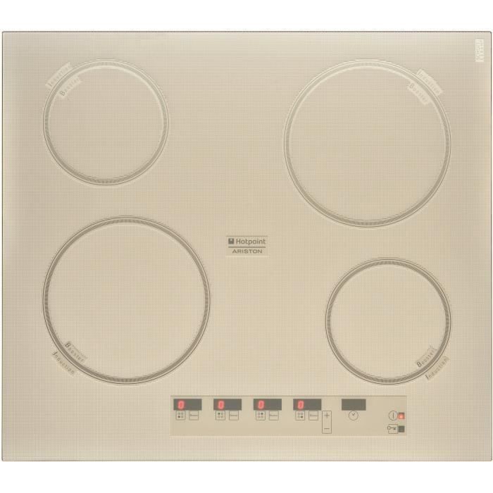 HOTPOINT KIC 644 C (DS) - Table de cuisson induction - 4 zones - 7200 W - L 59 x P 52 cm - Revêtement verre - Coloris sable