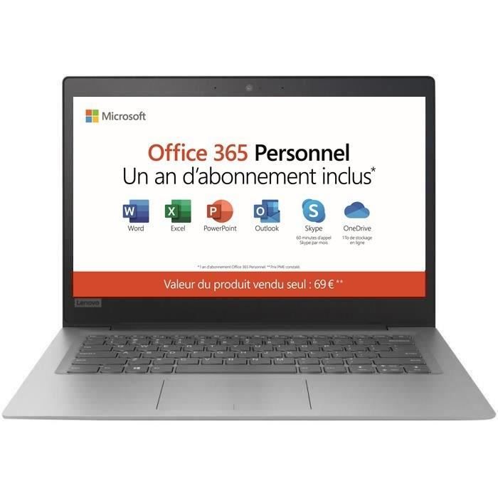 Ordinateur Ultrabook - LENOVO Ideapad S130-14IGM - 14 pouces HD - Celeron N4000 - RAM 2Go - Stockage 32Go SSD - Windows 10 S