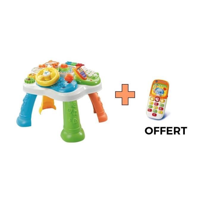 VTECH - Table d'Activité Bilingue Multicolore et Baby Smartphone Bilingue Orange