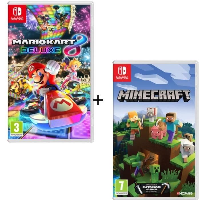 Pack 2 jeux Switch : Mario Kart 8 Deluxe + Minecraft