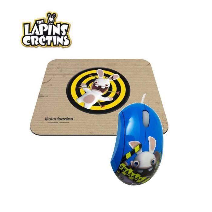 Steelseries souris + tapis Lapin Crétin Fléchettes