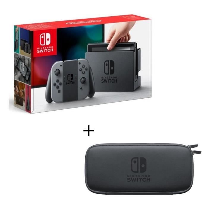Console Nintendo Switch avec Joy-Cons Gris + Pochette transport + Protection d'écran