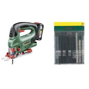 BOSCH Scie sauteuse sans fil PST 18 LI avec 1 batterie et 10 lames