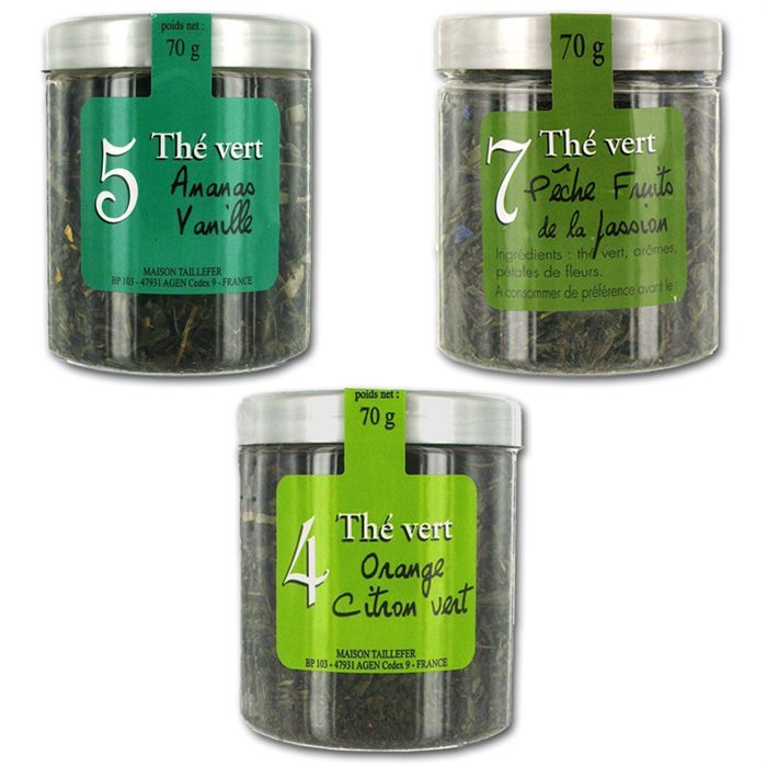 Lot de 3 Thés Verts Parfumés
