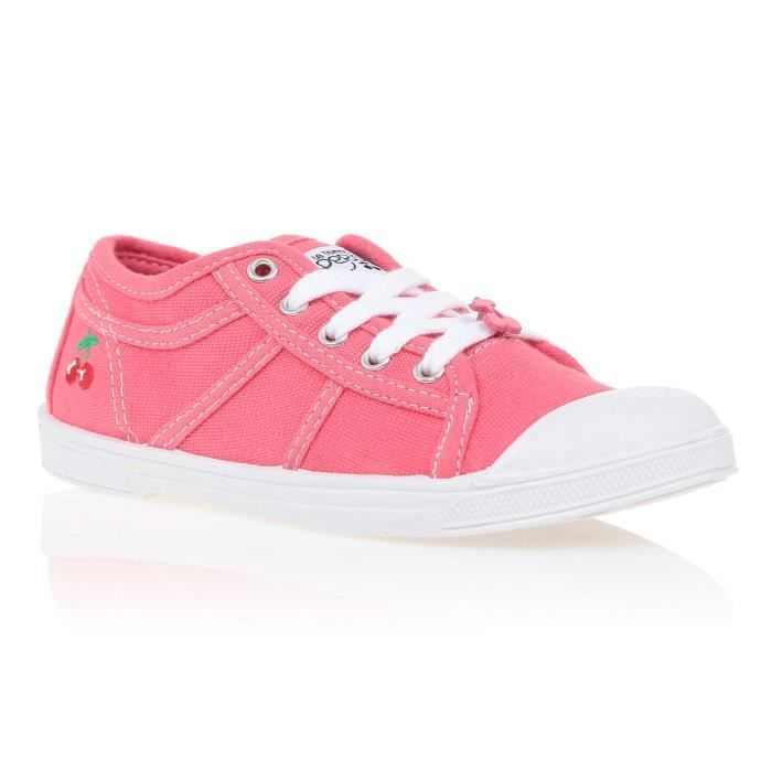 LE TEMPS DES CERISES Basic 02 - Baskets Rose Kiss en Toile - Fille