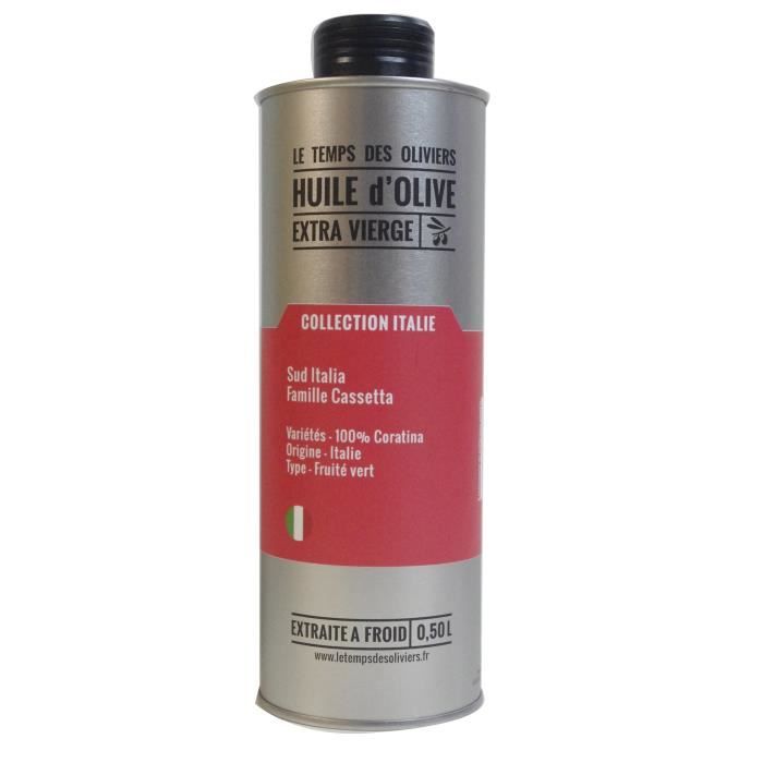 LE TEMPS DES OLIVIERS - Huile d'olive Extra Vierge 100 % Coratina Extraite à froid - 50 cl