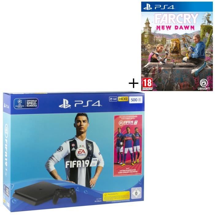 Pack PS4 500 Go + 2 jeux : FIFA 19 + Far Cry New Dawn
