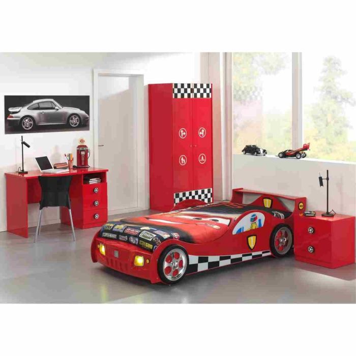 MONZA Chambre complète enfant 4 pièces rouge