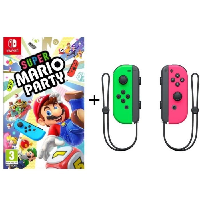 Super Mario Party + Paire de Joy-Cons Rose et Vert Néon