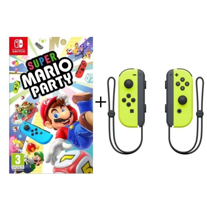 Super Mario Party + Paire de Joy-Cons Jaunes Néon