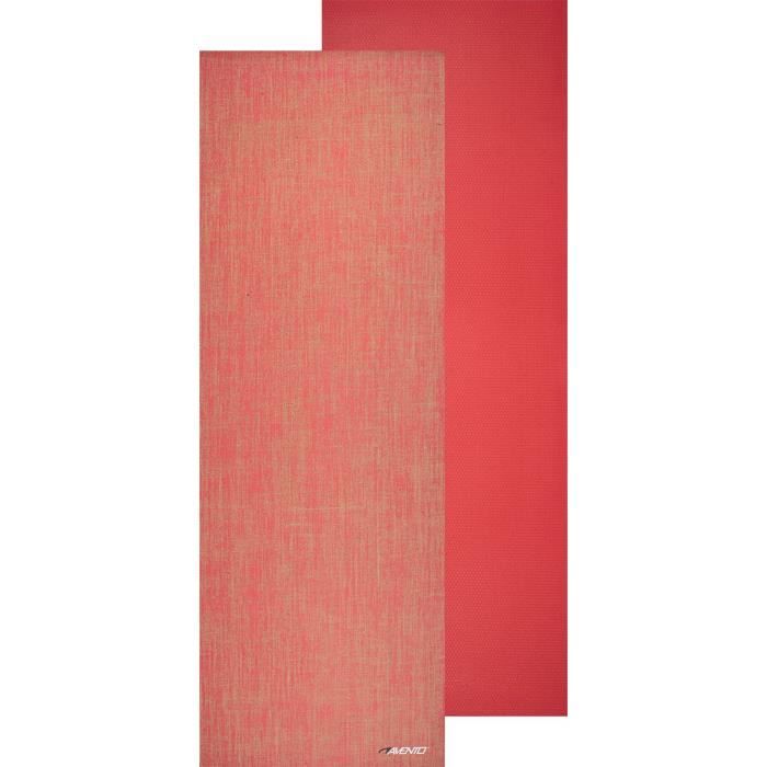 AVENTO Tapis de yoga finition jute 6 mm - Corail