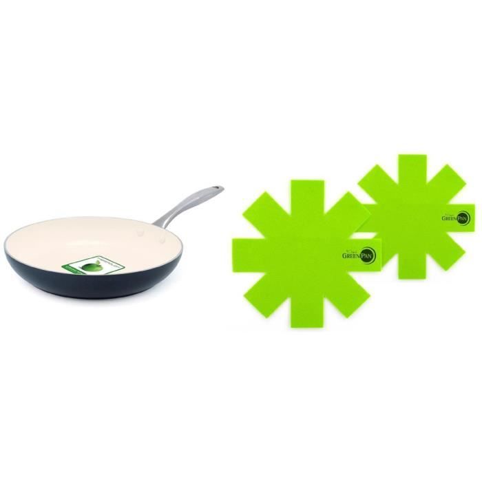 GREENPAN HERITAGE Poêle 28cm tous feux dont induction + 2 protèges poêles 24-34 cm