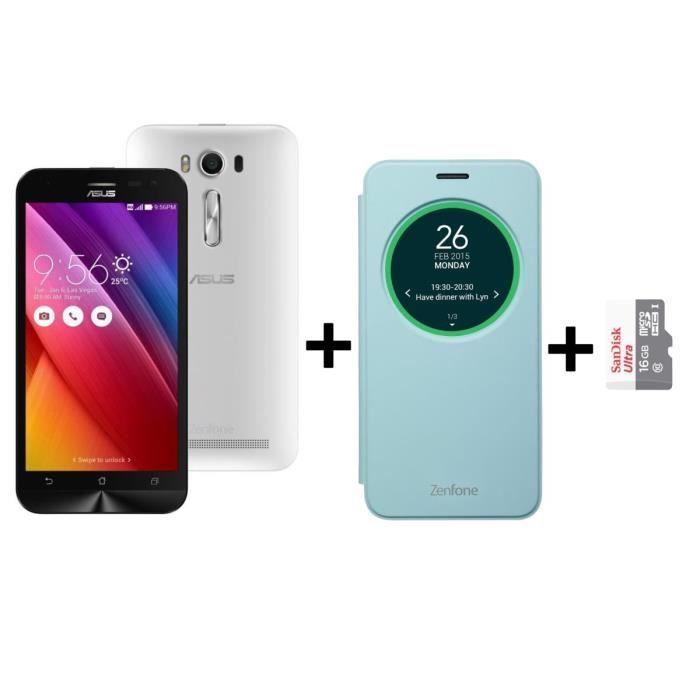 Asus Zenfone 2 ZE500KL 8Go 4G Blanc + Carte 16Go + Etui
