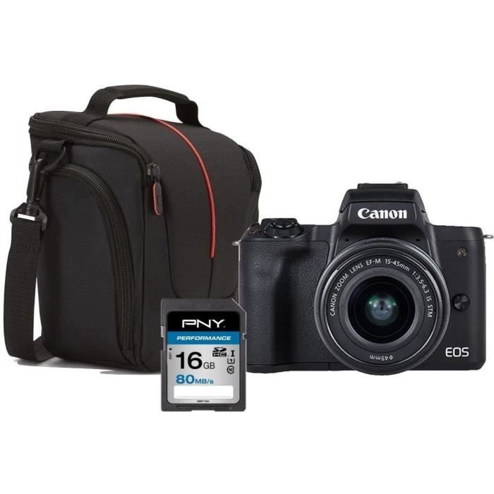 CANON M50 Appareil photo Hybride + Objectif 15-45mm, sacoche + Carte 16 Go