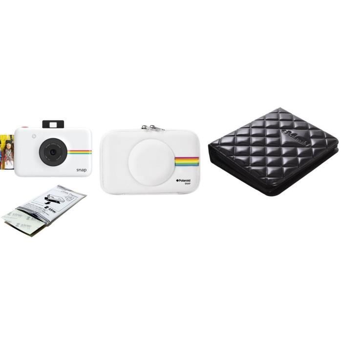 POLAROID Appareil photo instantané Snap avec 10 films + Etui Cuir + Album Photo