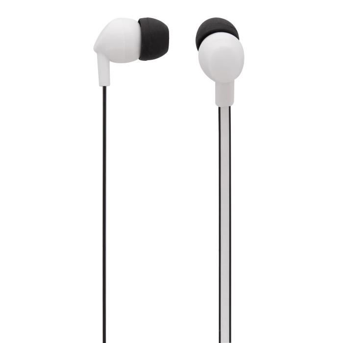 TNB ESBCWH Ecouteurs BE COLOR avec micro universel intégré - Blanc et noir