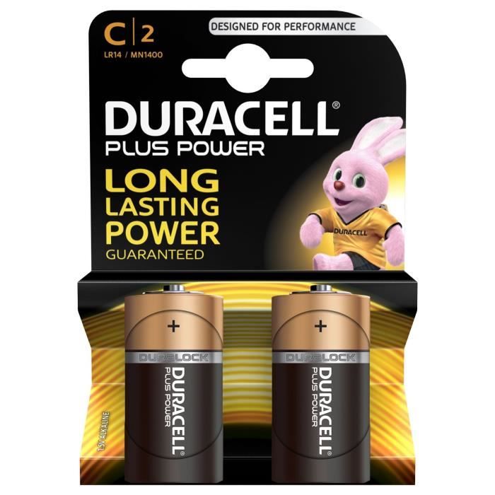 DURACELL Plus Power Piles type C Lot de 2