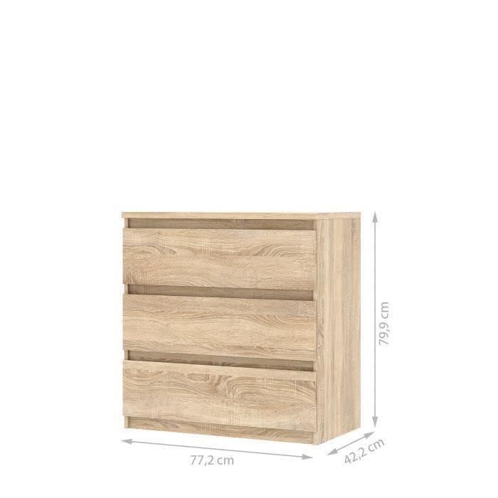 FINLANDEK Commode de chambre NATTI style contemporain décor chêne - L 77,2 cm
