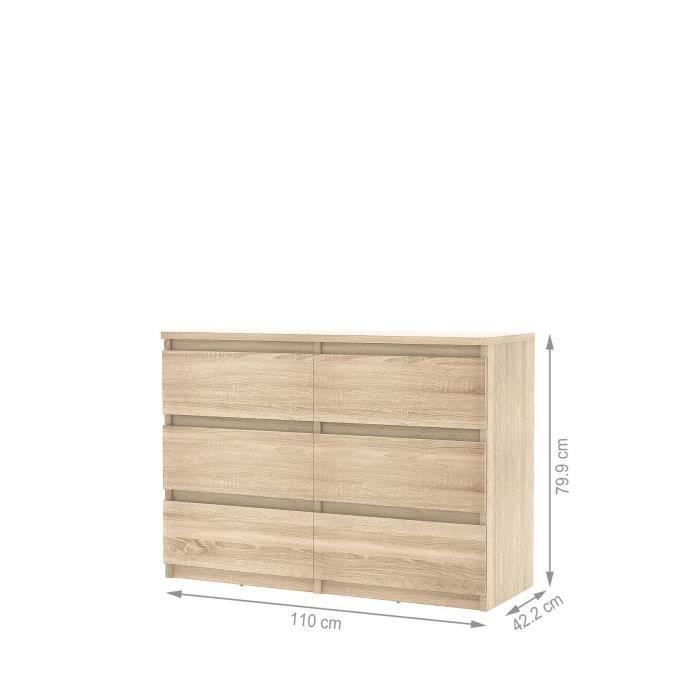 FINLANDEK Commode de chambre NATTI style contemporain décor chêne - L 110 cm