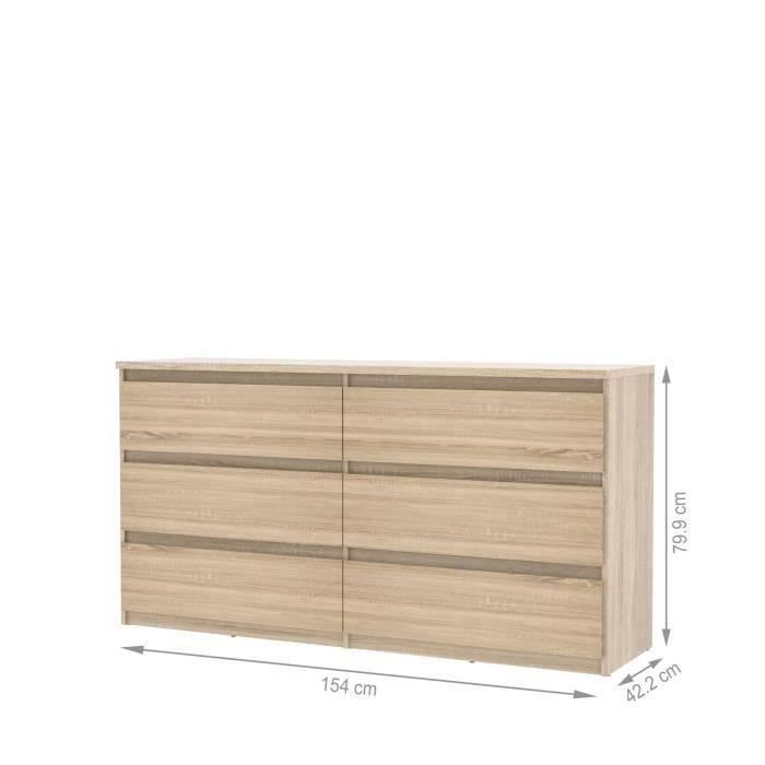 FINLANDEK Commode de chambre NATTI style contemporain décor chêne - L 154 cm