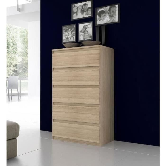 FINLANDEK Commode de chambre NATTI style contemporain décor chêne - L 78 cm
