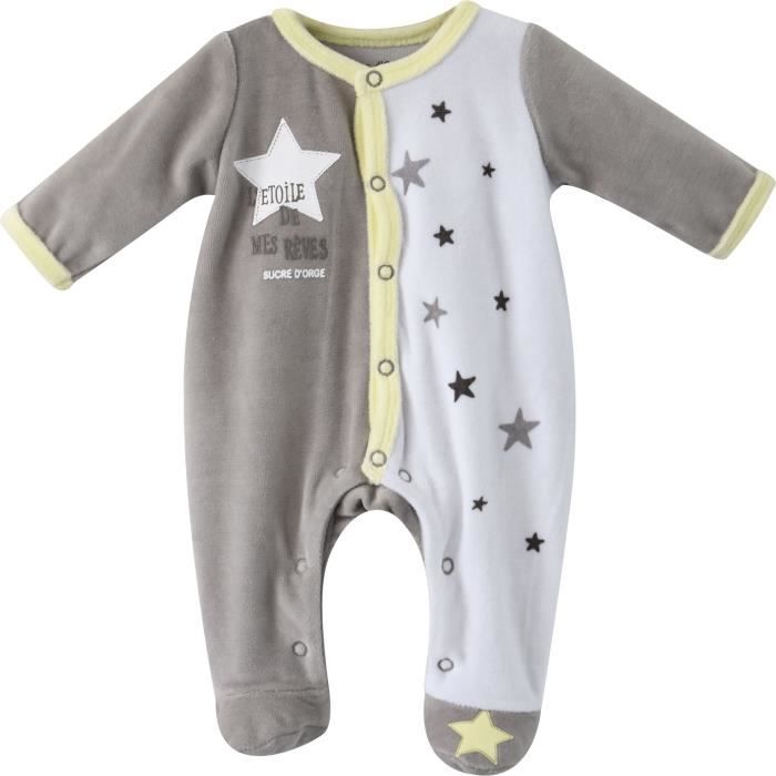 Pyjama bébé Garçon SUCRE D'ORGE - Velours Gris