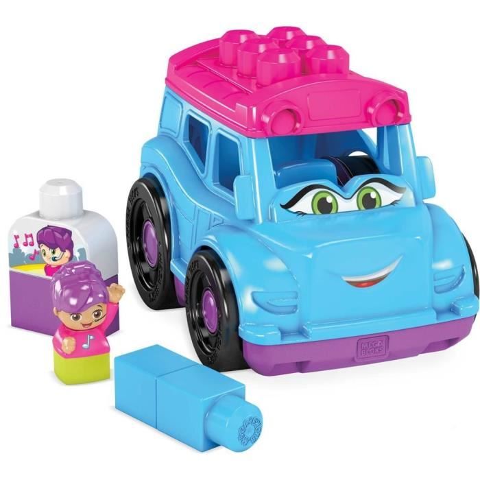 MEGA BLOKS - Lil'Véhicule Bus Touristique - Briques de construction - Bus Touristique avec figurine & 5 blocs Inclut - 12 mois et +