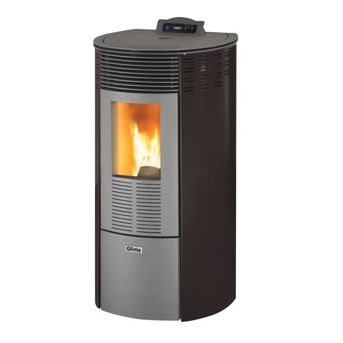 QLIMA Ronda Glass 80 S-Line - 8 020 watts - Poêle à granulés - Programmable - Rendement : 92.7 % - Idéal jusqu'à 80 m² / 200 m3