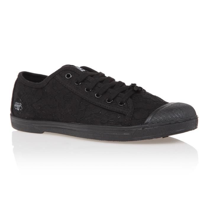 LE TEMPS DES CERISES Baskets Sportwear Basic 02 Dentelles Noir Femme