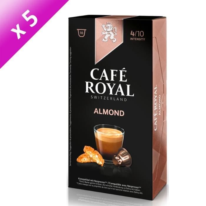50 capsules CAFÉ ROYAL de café Almond 100% Arabica