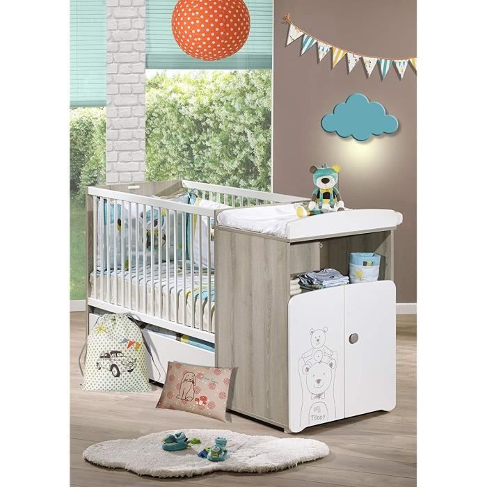 BABY PRICE Teddy Lit Combiné Evolutif 60x120 avec Tiroir