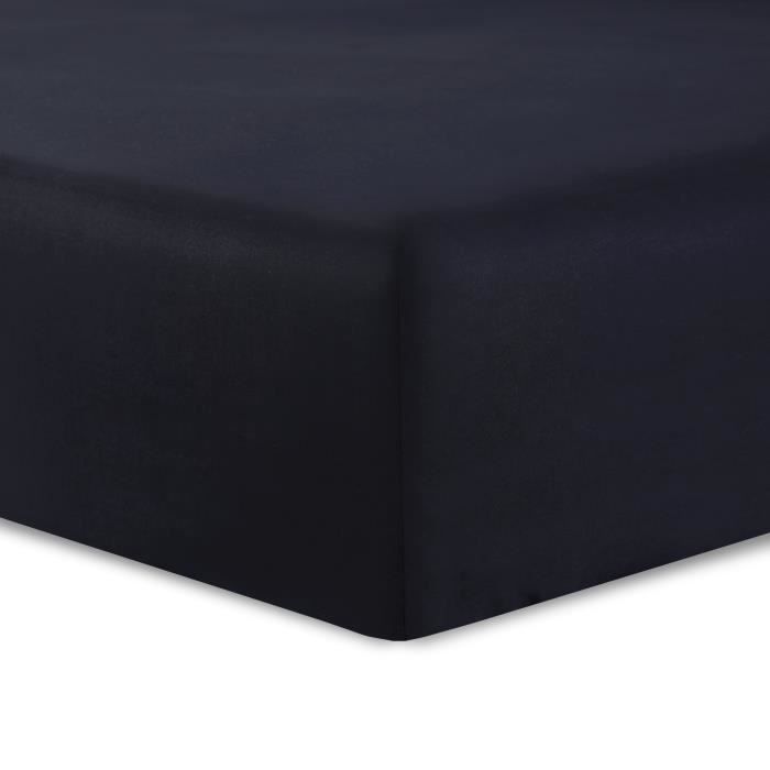 VISION Drap housse 200x200 + 25 cm noir