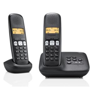 Gigaset A250A Duo Téléphone Sans Fil Répondeur Noir