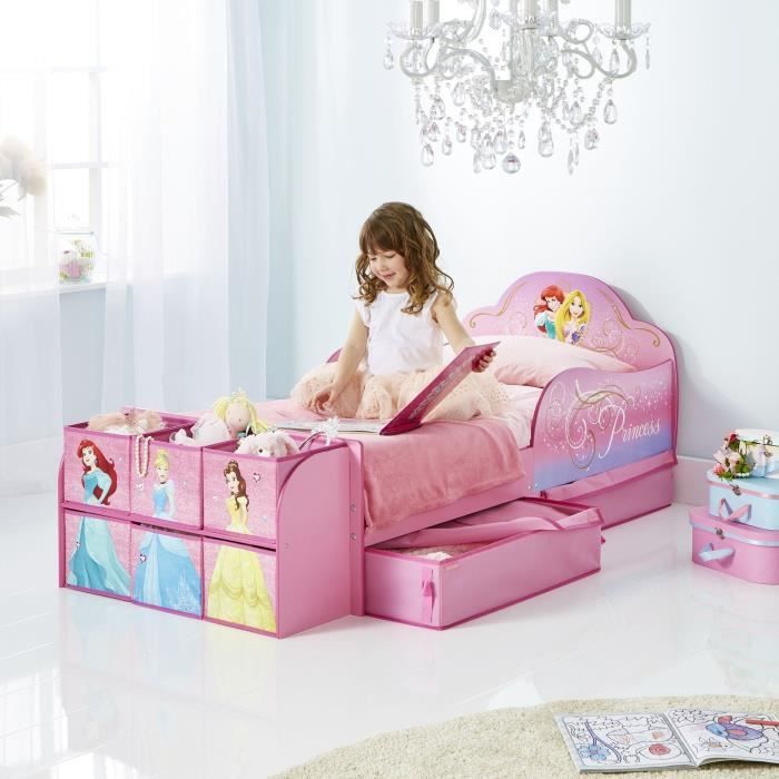 DISNEY PRINCESSES Lit Enfant Complet avec Rangement