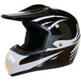 CDH Casque Moto Cross Noir et Blanc Premier Prix