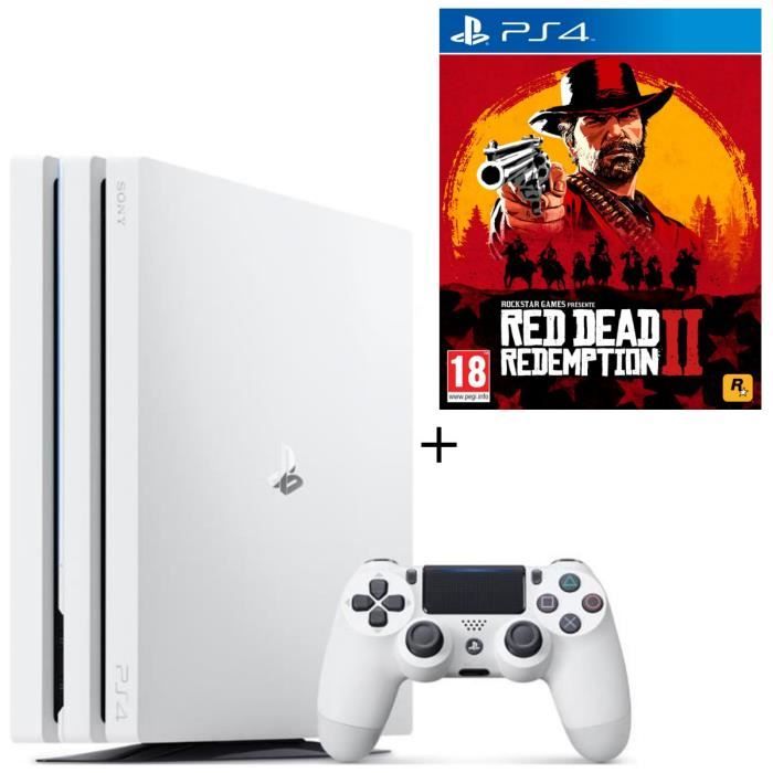 Pack PS4 Pro 1 To Blanche + Red Dead Redemption 2
